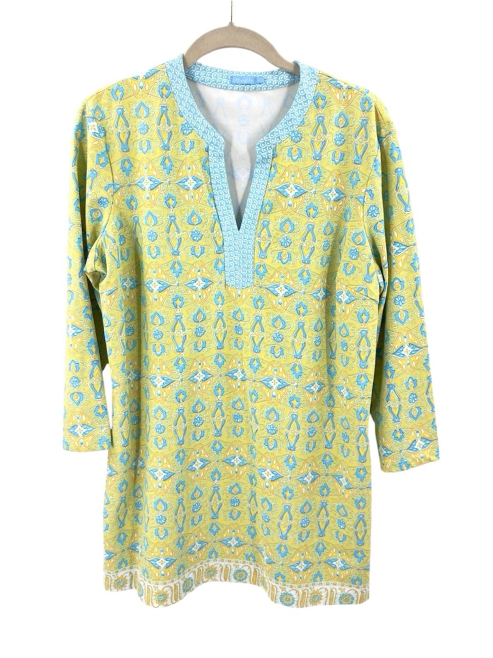 J McLaughlin Catalina Cloth Boca Tunic Top Size Large Coastal Resort Beach